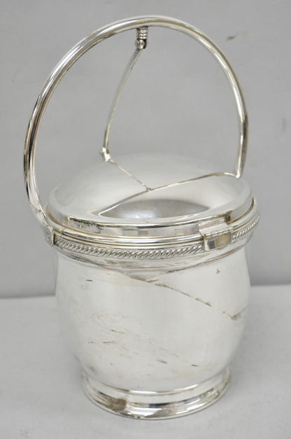 Vintage Victorian Silver Plated Reticulating Hinge Ice Bucket w/ "B" Monogram