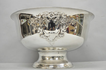 Victorian Floral Repousse Silver Plated Punch Bowl Champagne Chiller Ice Bucket
