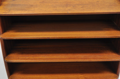 Mid Century Danish Modern Teak Wood Magazine Rack Book Stand Bookcase Side Table