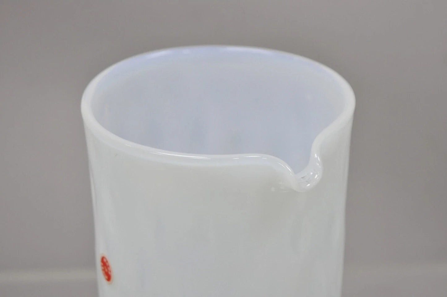 Vintage Murano White Italian Venetian Mid Century Modern Glass Water Pitcher