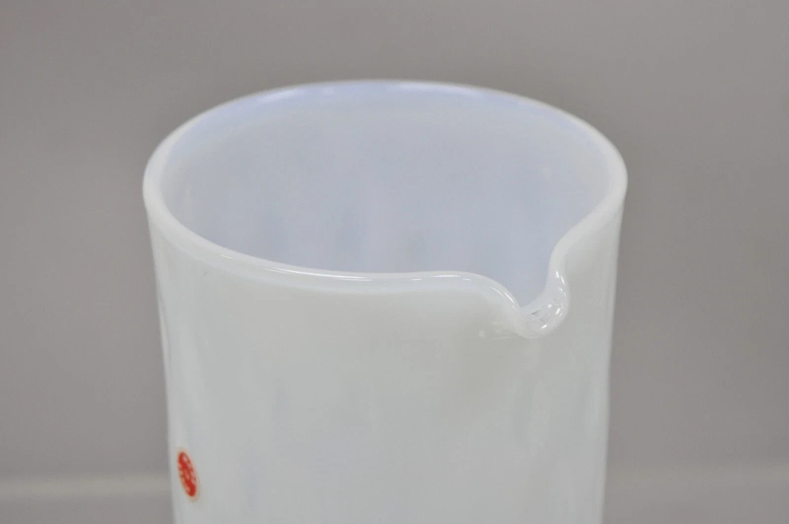 Vintage Murano White Italian Venetian Mid Century Modern Glass Water Pitcher