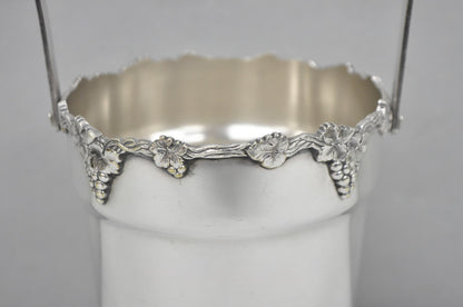 Vintage Victorian Prata 90 Silver Plated Small Bar Champagne Ice Bucket w Handle