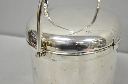 Vintage Art Deco Silver Plated Reticulating Hinge Lidded Bar Ice Bucket