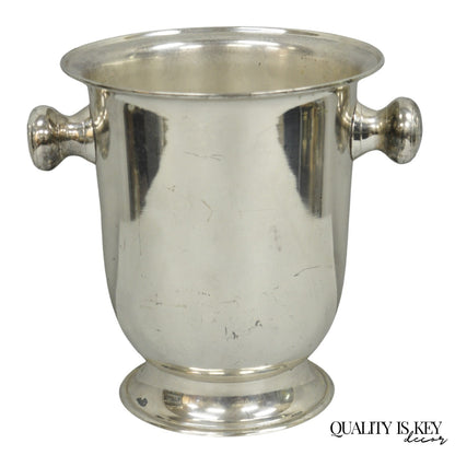 Mid Century Modern Silver Plated Twin Handle Urn Champagne Chiller Ice Bucket