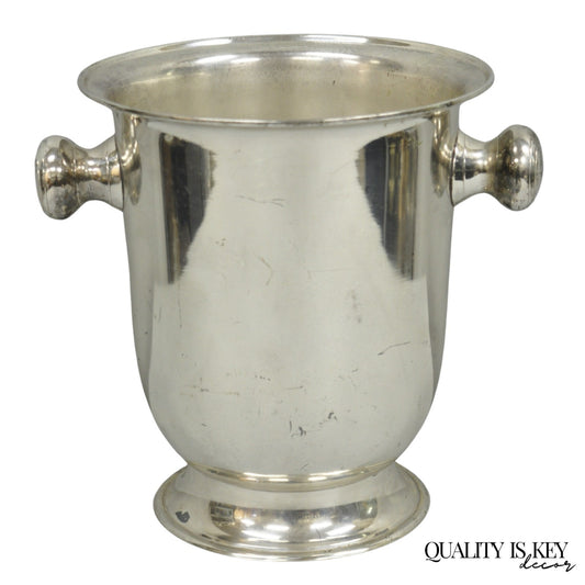 Mid Century Modern Silver Plated Twin Handle Urn Champagne Chiller Ice Bucket