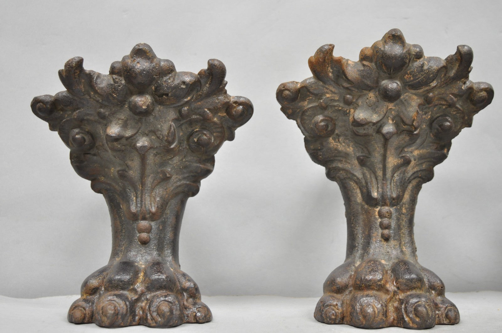 Victorian Style Cast Iron Bathtub Lion Claw Foot Paw Feet Floral Design 4 Pc Set