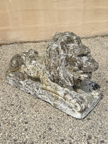 Vintage Classical Style Cast Cement Concrete Guardian Entry Lions - Pair
