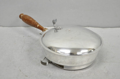 Vintage Sheffield Co Silver Plated Hinged Lid "Horse" Silent Butler w/ Broom