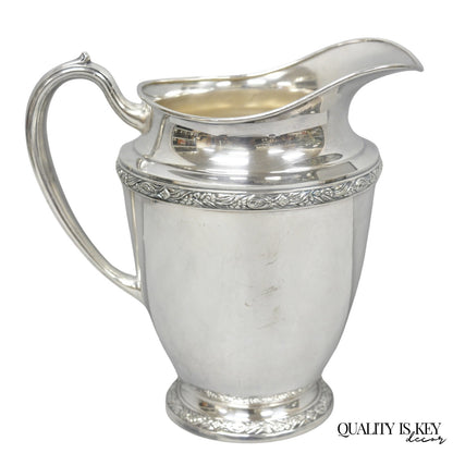 Vintage Victorian Oneida Maybrook Silver Plated Floral Repousse Water Pitcher
