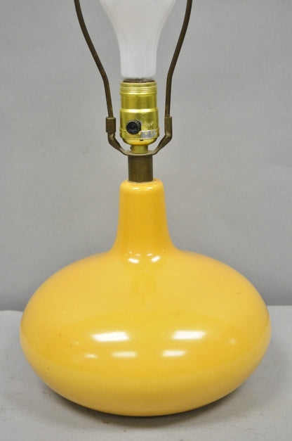 Mid Century Modern Lotte and Gunnar Bostlund Mustard Yellow Ceramic Table Lamp
