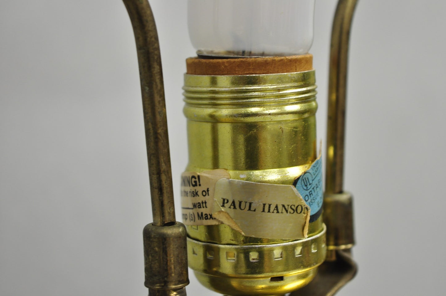 Vintage Paul Hanson MCM Hollywood Regency Burnished Brass Fluted Table Lamp