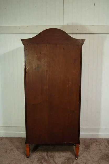 Antique Satinwood Inlaid French Adams Sheet Music Cabinet Display Curio