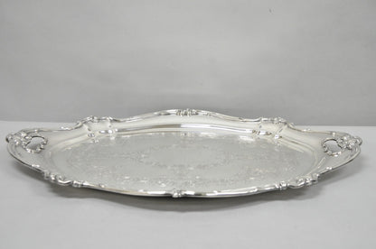 Antique Gorham Silver Plated Victorian Oval Butlers Serving Platter Bar Tray