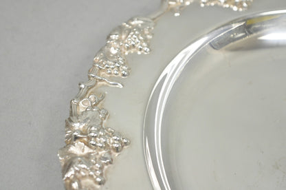 Vintage English Victorian Sheffield Silver Plated Grapevine Repousse 12" Dish