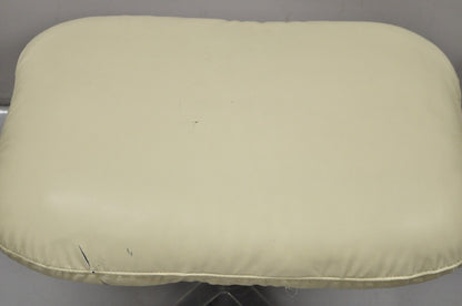 Vintage Directional Mid Century Modern Tubular Aluminum Base Swivel Ottoman