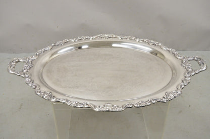 Vintage Poole Silver Co Lancaster Rose 30" Victorian Style Serving Platter Tray