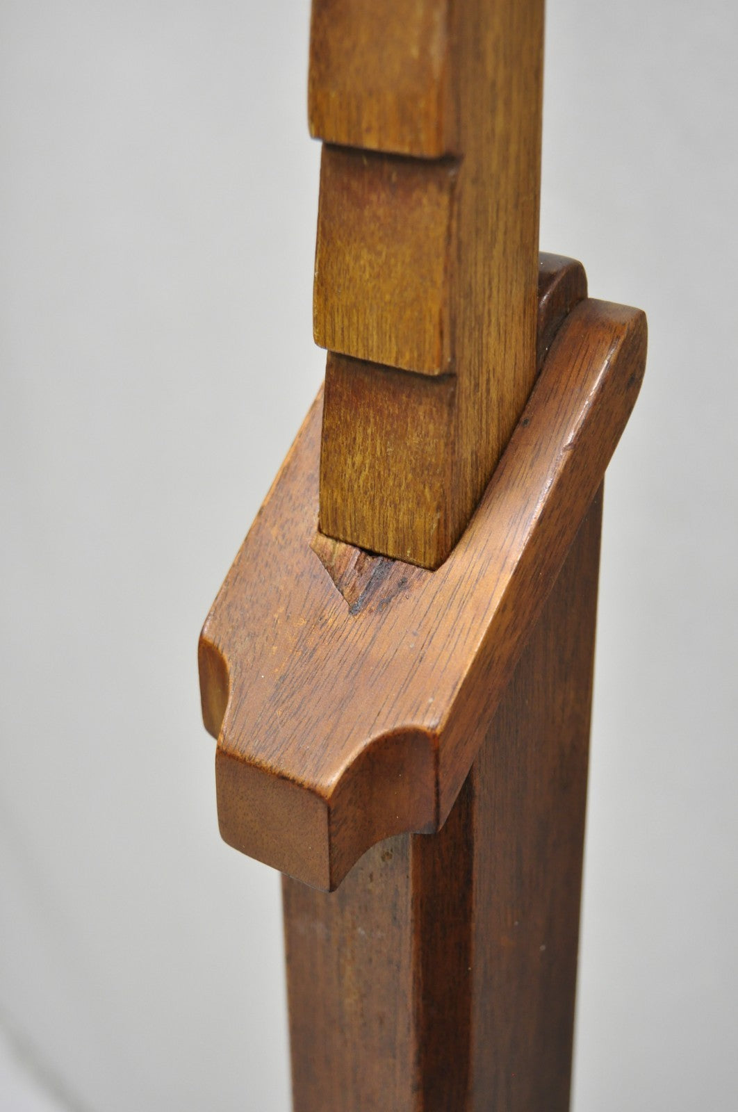 Vintage Frances Elkins Style Colonial Mahogany Ratchet Candlestick Floor Lamp