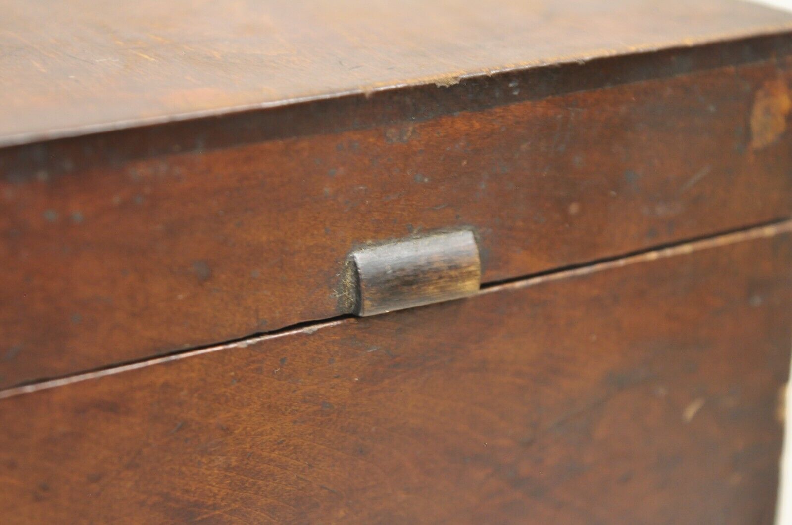 Antique English Walnut Tea Caddy Small Desk Box Victorian with Dovetail