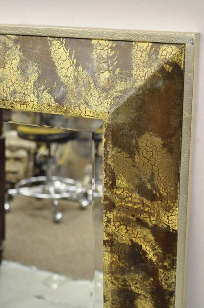 Decorative Arts Inc. Faux Tortoise Shell Painted Brown & Gold Modern Wall Mirror