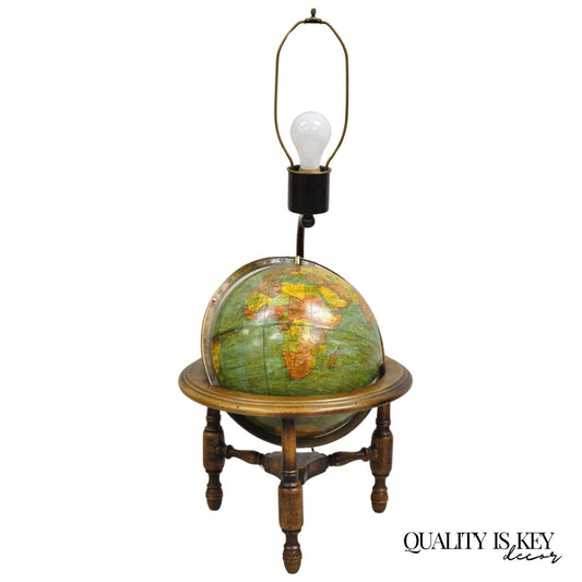 Vintage George F Cram French Country Provincial Small Globe Table Lamp