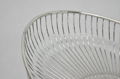 Vintage Mid Century Modern Eales Italy Silver Plated Wire Fruit Bread Basket