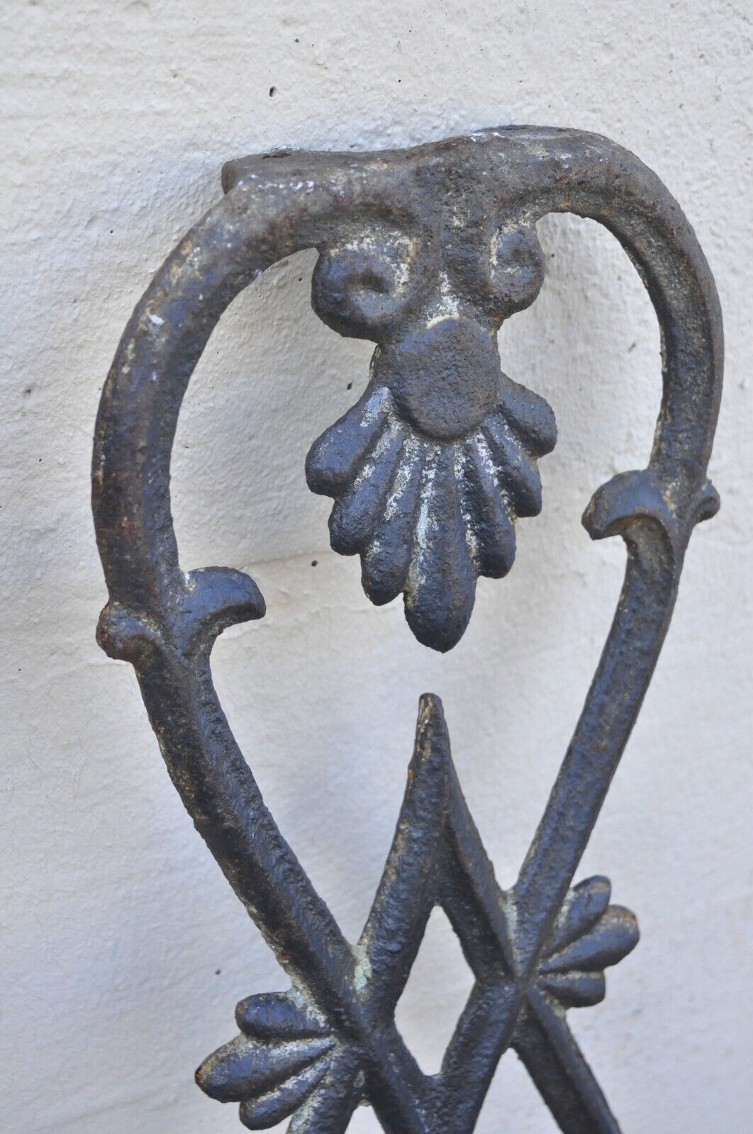 Antique Victorian Cast Iron Gate Supports Architectural Elements - a Pair