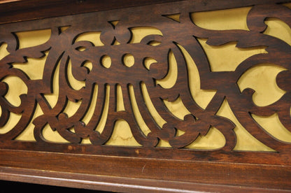 Antique French Renaissance Flower Carved Walnut China Cabinet Radio Bar Cabinet