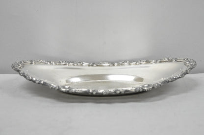 Vintage Victorian Style Silver Plated Oval 13.5" Trinket Serving Dish (C)