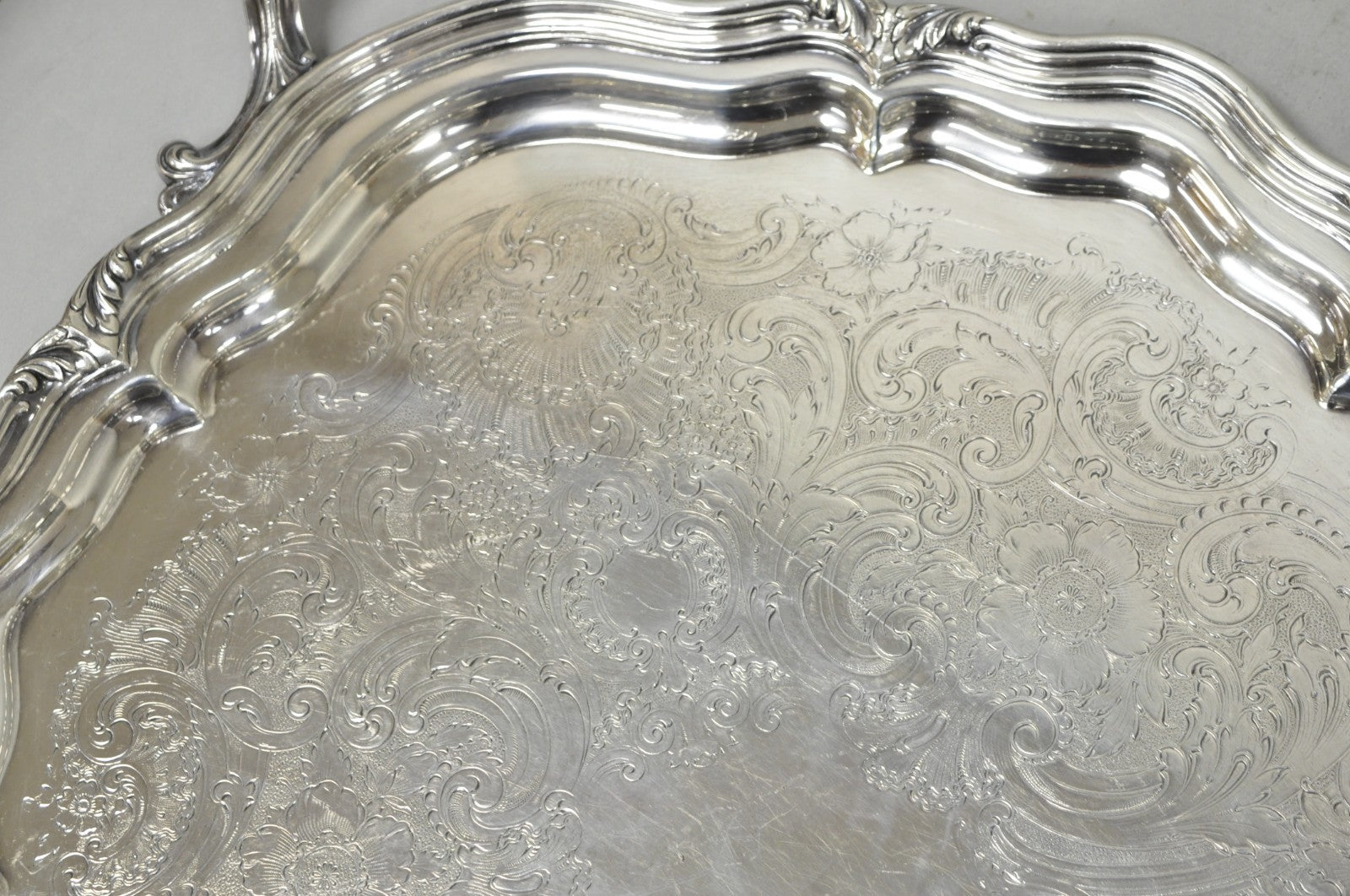 Antique Reed & Barton Winthrop Silver Plated Victorian Bar Serving Platter Tray