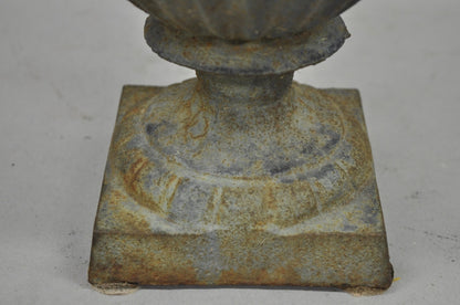 Antique Cast Iron 12" French Classical Small Urn Garden Flower Planter Pot