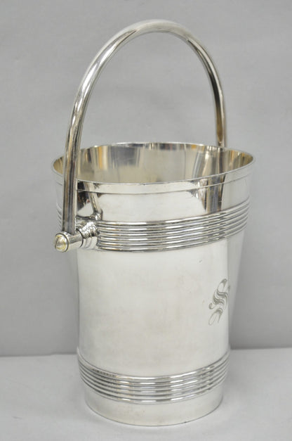 International Wilcox English Regency Silver Plated Champagne Ice Bucket "S" Mono