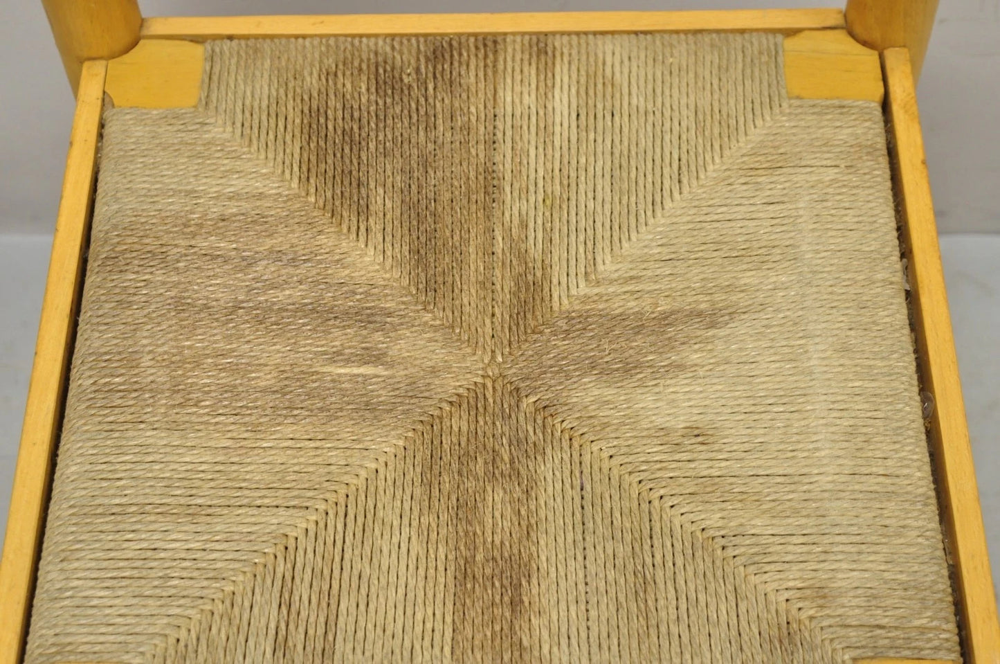 Mid Century Modern Birch Maple Bentwood Woven Rush Dining Chairs - Set of 6