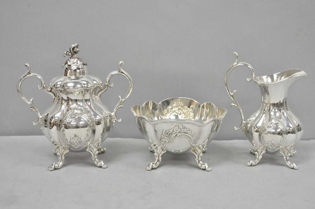 Vintage Reed & Barton Winthrop Shield 1795 E Silver Plated Tea Set - 6 Pc Set
