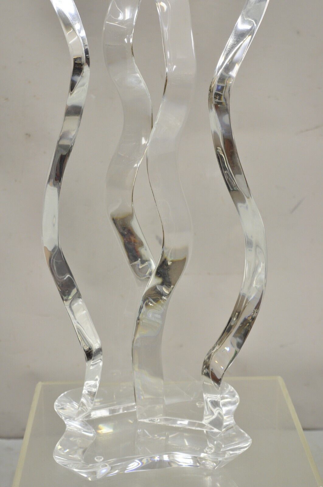 Vintage Van Teal Mid Century Sculptural Lucite Acrylic People Couple Sculpture