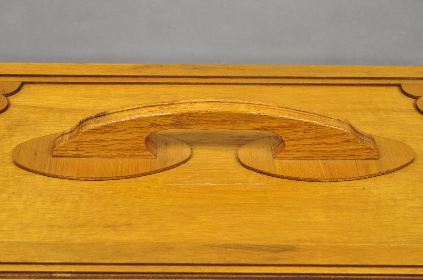 Vintage Arts & Crafts Custom Handmade Large Wooden Tool Chest Tool Box