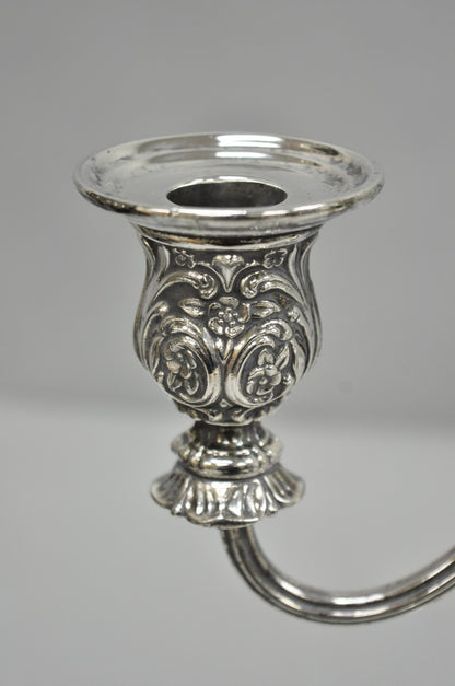 Vintage WM Rogers & Son Silver Plated 3 Arm Convertible Candelabra - a Pair
