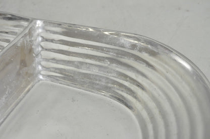 Vintage Mid Century Modern Art Deco Cast Aluminum 2 Section Serving Dish Platter