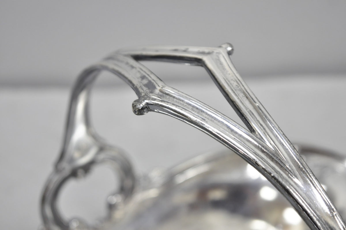 Antique Christofle Gallia French Art Nouveau Silver Plated Fruit Basket w Handle