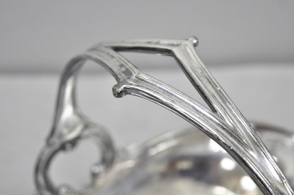 Antique Christofle Gallia French Art Nouveau Silver Plated Fruit Basket w Handle