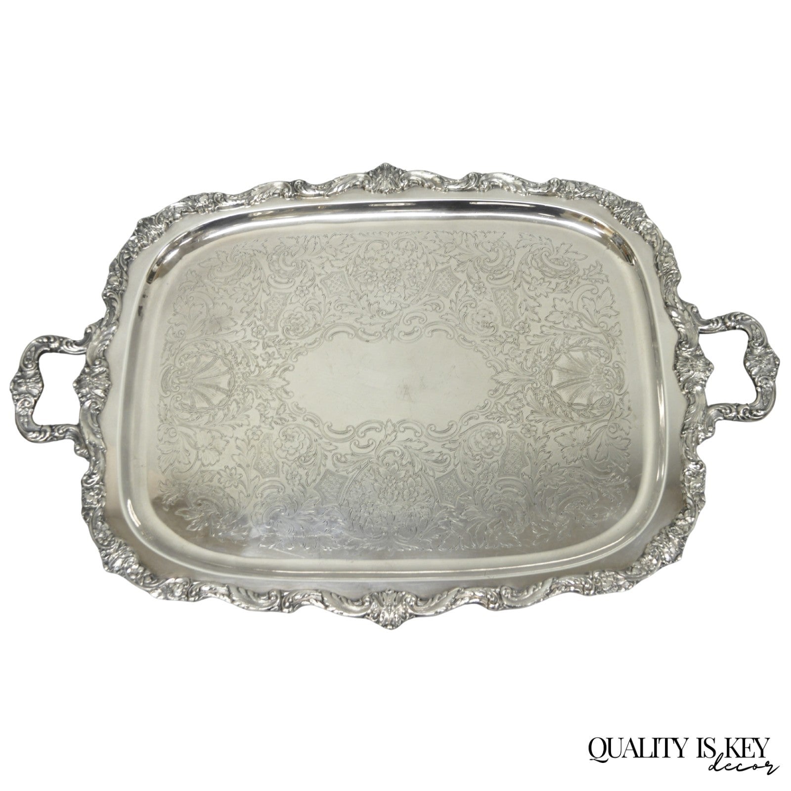 Vintage Poole EPCA Sevenoaks 650 Large Silver Plated Serving Platter Bar Tray B