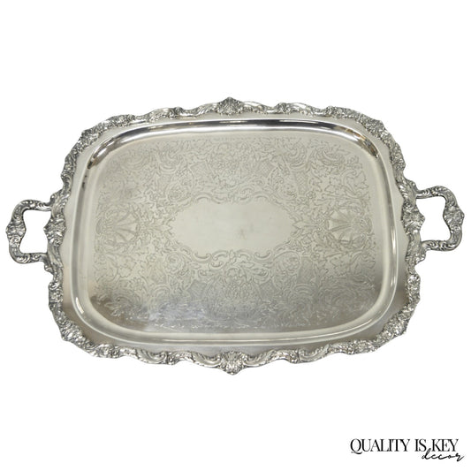 Vintage Poole EPCA Sevenoaks 650 Large Silver Plated Serving Platter Bar Tray B