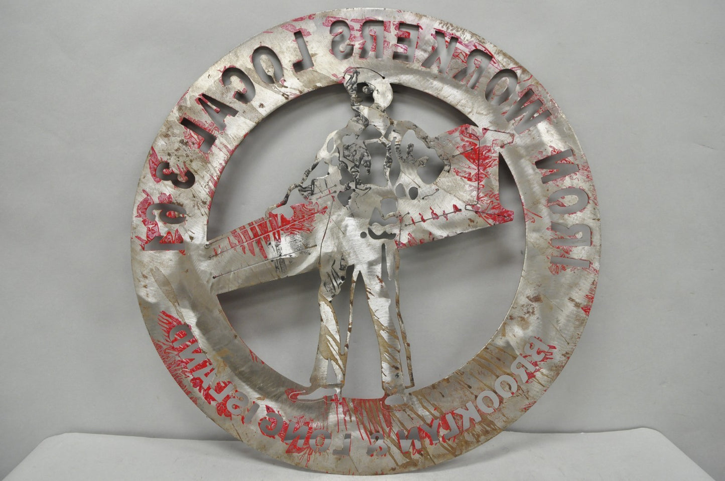 Iron Workers 361 Brooklyn & Long Island Hanging Wall Steel Black Metal Plaque