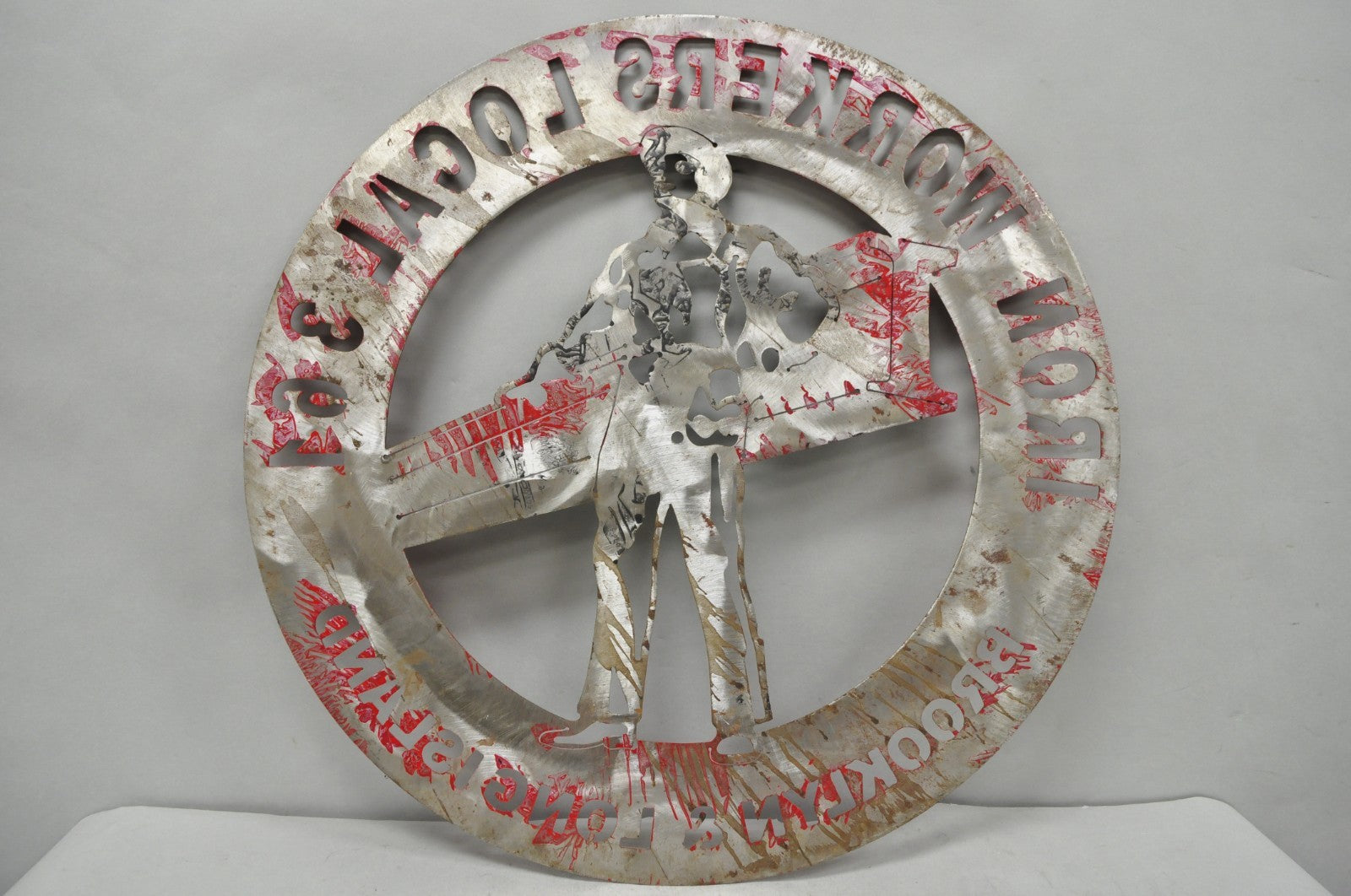 Iron Workers 361 Brooklyn & Long Island Hanging Wall Steel Black Metal Plaque