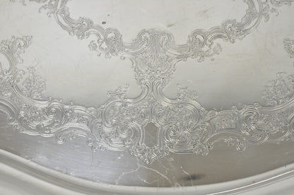 Antique Gorham Silver Plated Victorian Oval Butlers Serving Platter Bar Tray