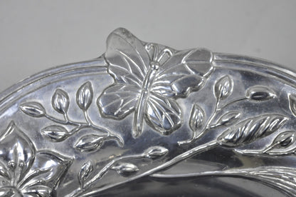Vintage Lenox Dragonfly & Butterfly Meadow Art Nouveau Cast Aluminum Salad Bowl