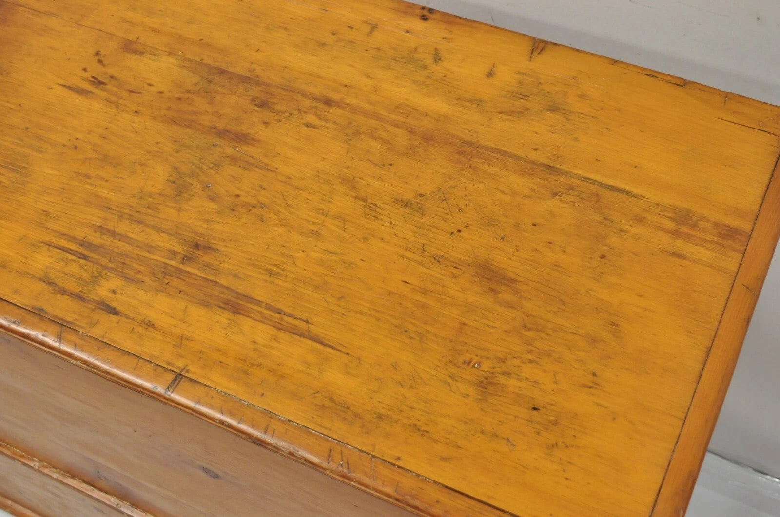 19th C. French Country Primitive Pine Wood 2 Tier Dovetailed Farmhouse Dough Box