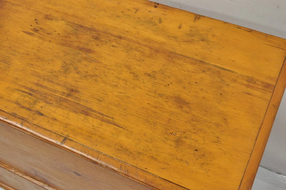 19th C. French Country Primitive Pine Wood 2 Tier Dovetailed Farmhouse Dough Box