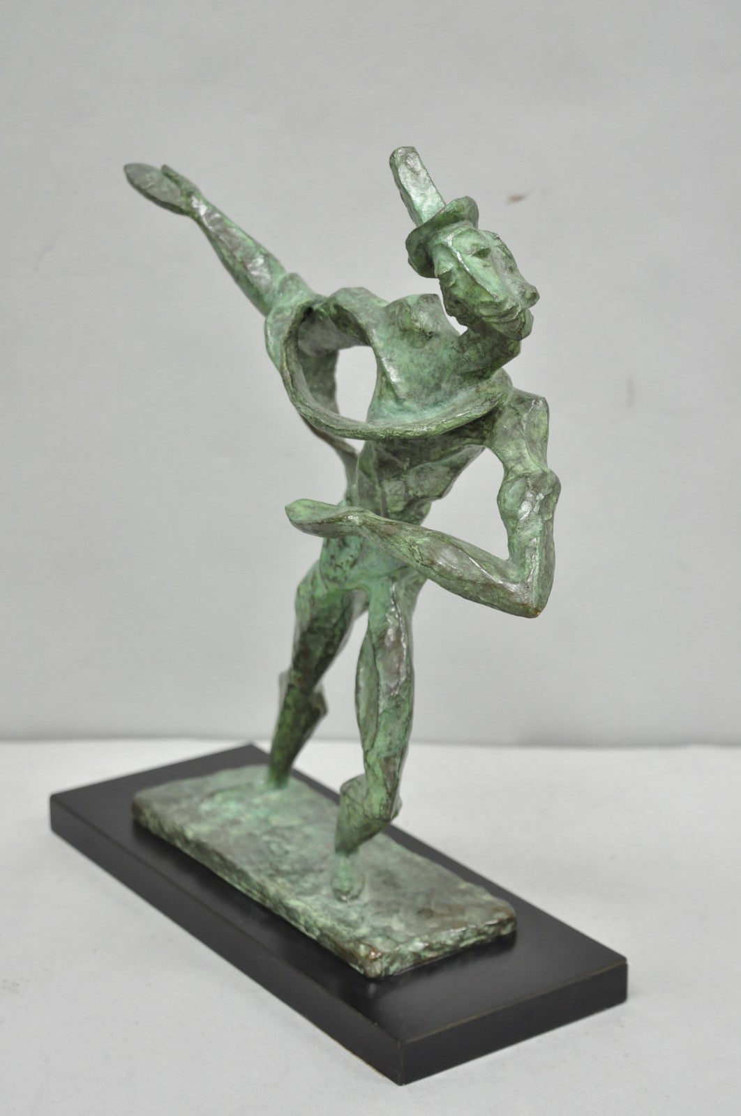 Estelle Goodman Brutalist Mid Century Modern Bronze Dancing Man Sculpture