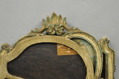 Antique French Louis XV Hand Painted Petite 3 Panel Folding Dressing Screen