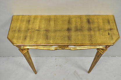 Vintage Italian Venetian Hollywood Regency Gold Gilt Small Wall Console Table